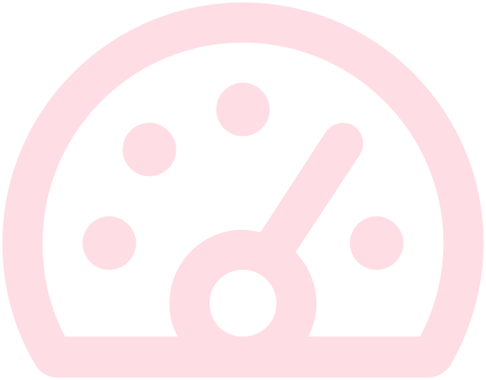 An icon of a gauge, representing faster movement through technology.