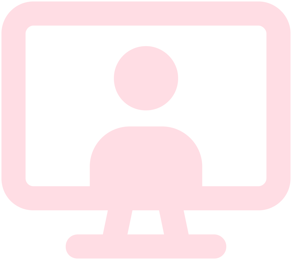 An icon of a person on a laptop representing account management.